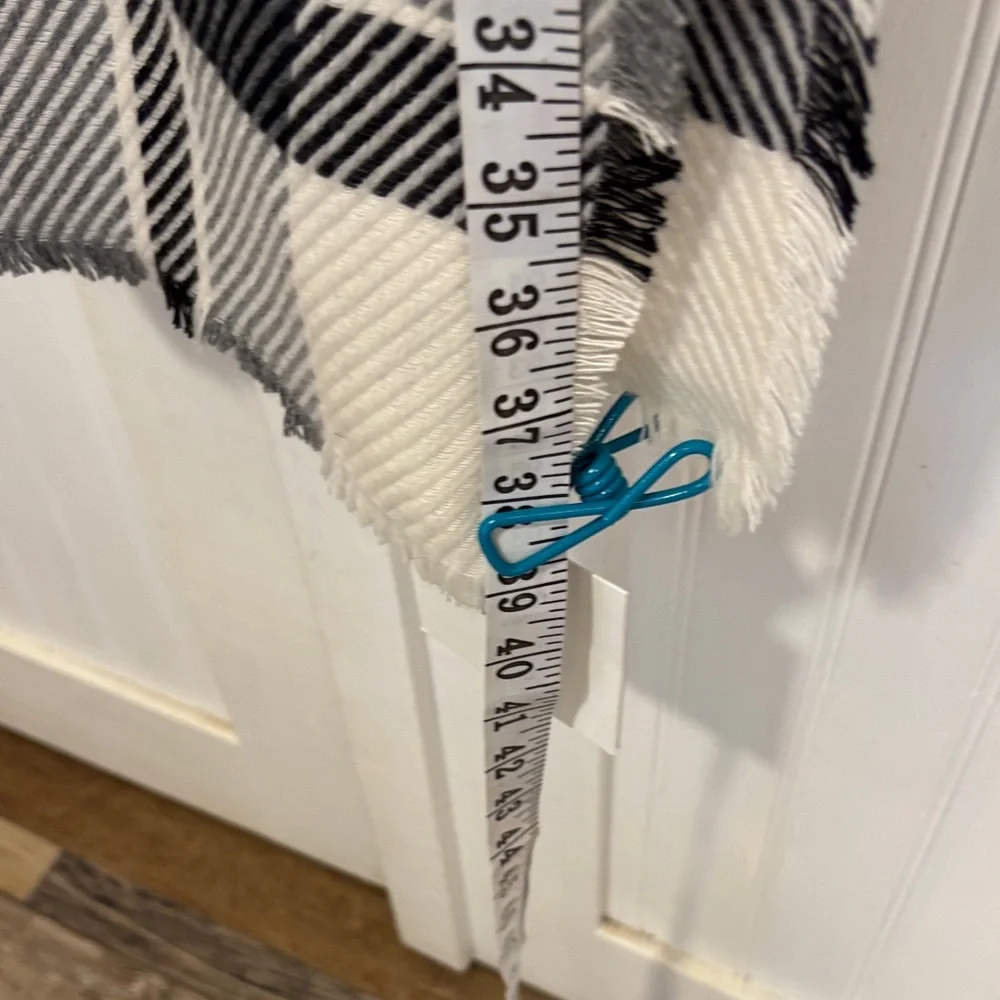 Indigo Black & White Plaid scarf/Wrap